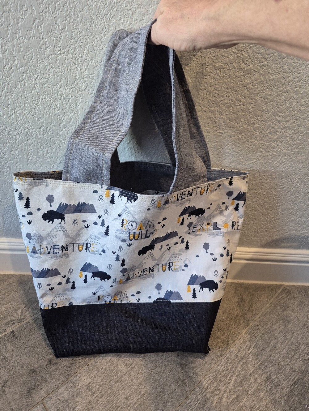 Canvas Adventure Print Tote Bag